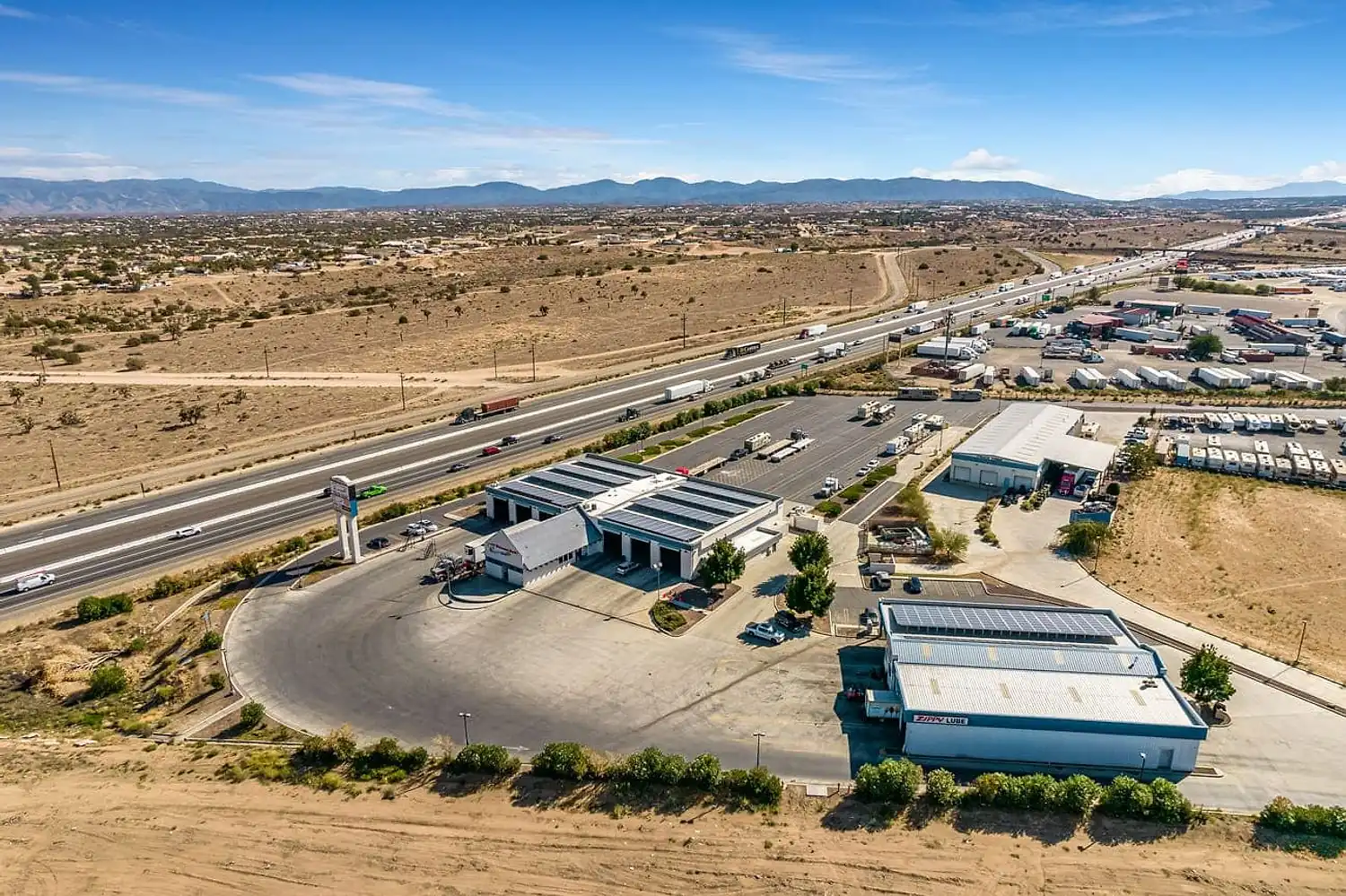 Aerial view of a Little Sister's Truck Wash location